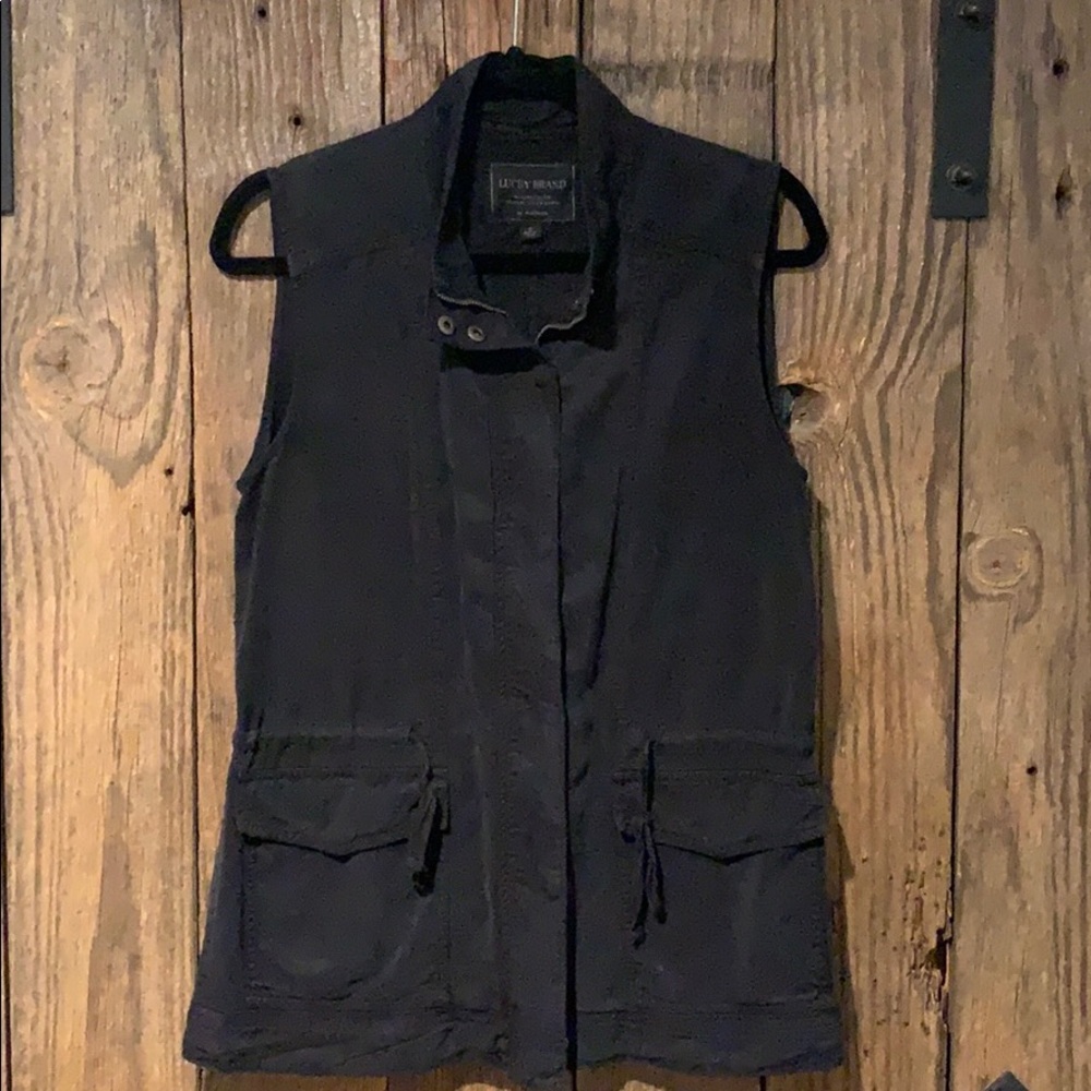 Lucky Brand Vest zip up cinchable